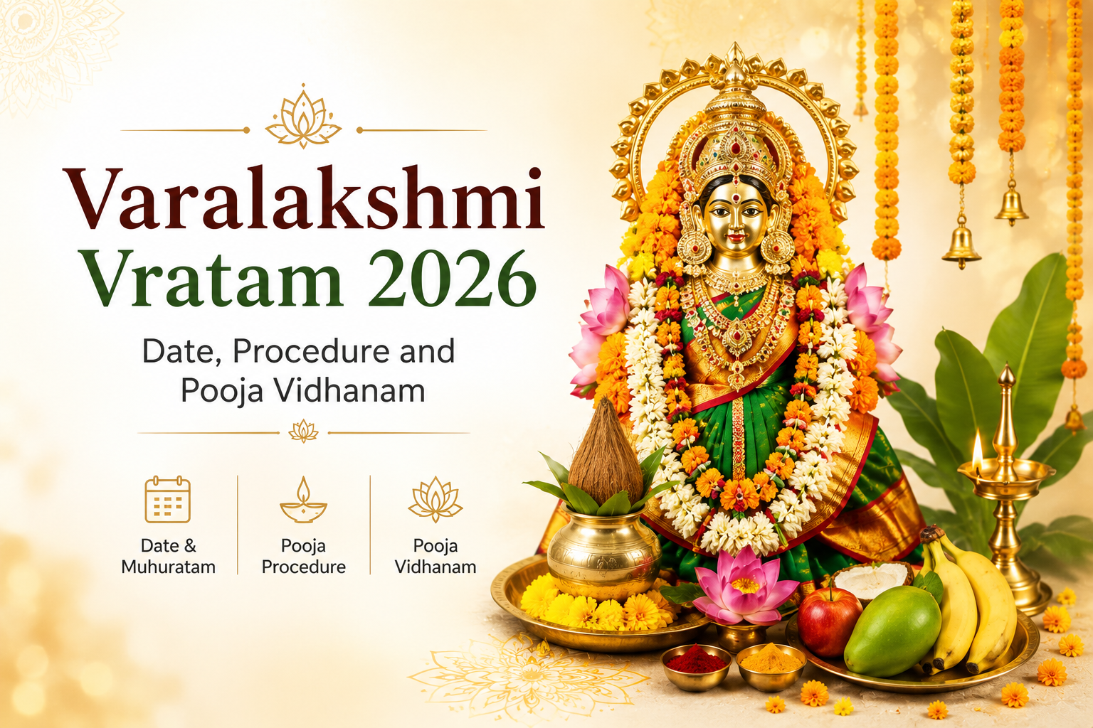 Varalakshmi Vratam 2026 Date, Procedure and Pooja Vidhanam