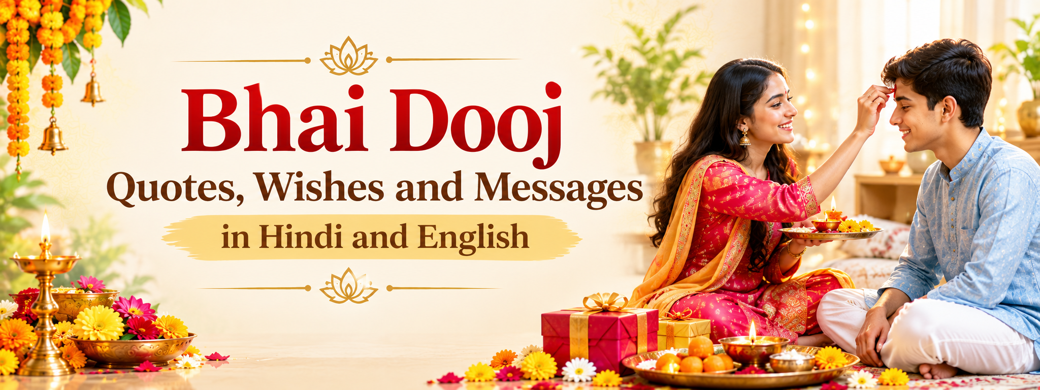 Bhai Dooj Quotes, Wishes and Messages in Hindi and English