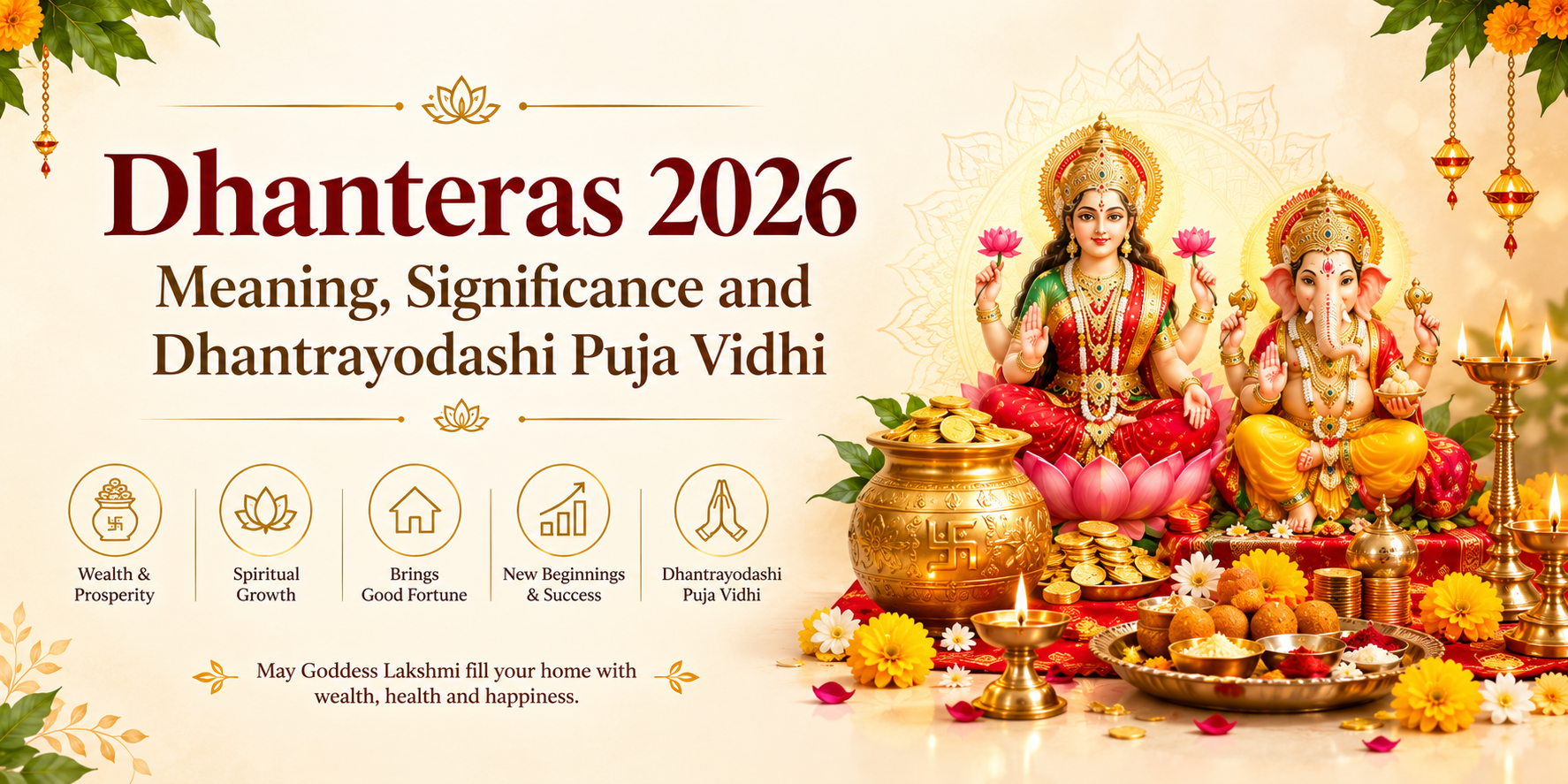 Dhanteras 2026 - Meaning, Significance and Dhantrayodashi Puja Vidhi